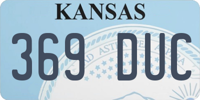 KS license plate 369DUC