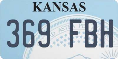 KS license plate 369FBH