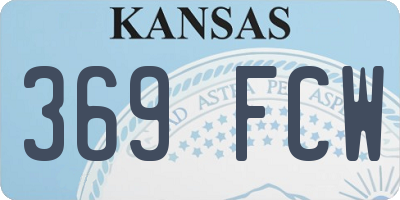 KS license plate 369FCW