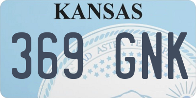 KS license plate 369GNK