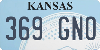 KS license plate 369GNO