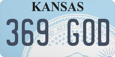 KS license plate 369GOD