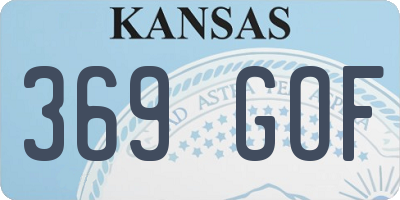 KS license plate 369GOF