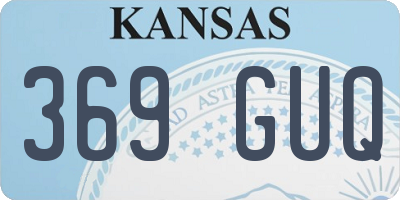 KS license plate 369GUQ