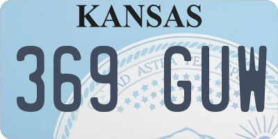 KS license plate 369GUW