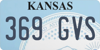 KS license plate 369GVS