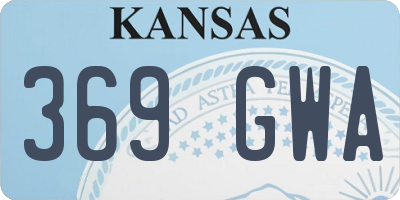 KS license plate 369GWA