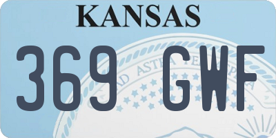KS license plate 369GWF