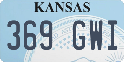KS license plate 369GWI