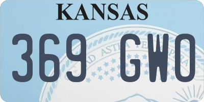 KS license plate 369GWO