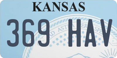 KS license plate 369HAV