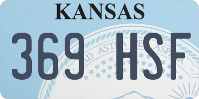 KS license plate 369HSF
