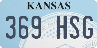 KS license plate 369HSG