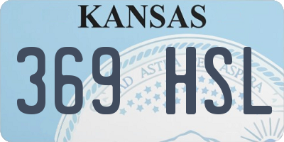 KS license plate 369HSL