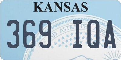 KS license plate 369IQA