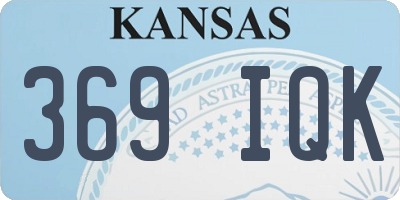 KS license plate 369IQK