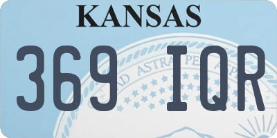 KS license plate 369IQR
