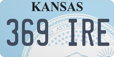 KS license plate 369IRE