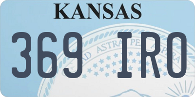 KS license plate 369IRO