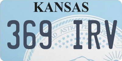 KS license plate 369IRV