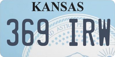 KS license plate 369IRW