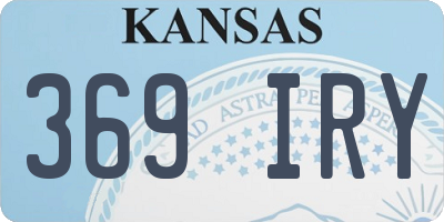 KS license plate 369IRY