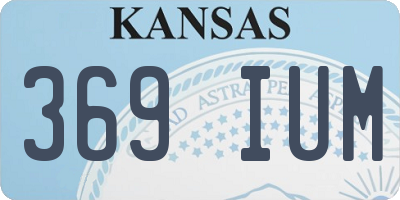 KS license plate 369IUM
