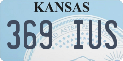 KS license plate 369IUS