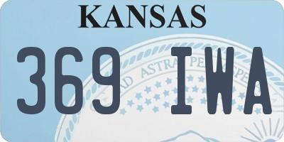 KS license plate 369IWA