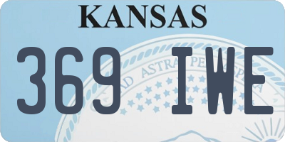 KS license plate 369IWE