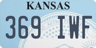 KS license plate 369IWF