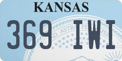 KS license plate 369IWI