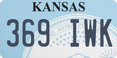 KS license plate 369IWK