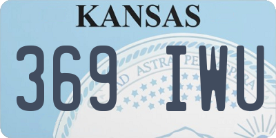 KS license plate 369IWU