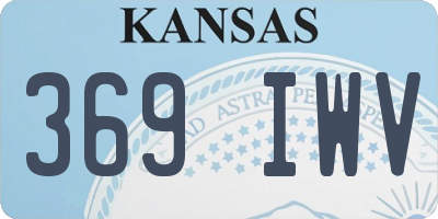 KS license plate 369IWV