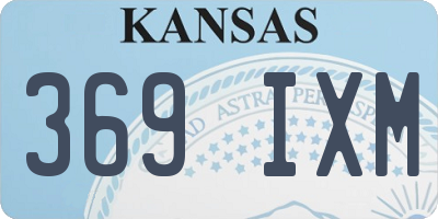KS license plate 369IXM