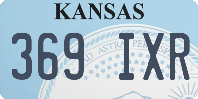 KS license plate 369IXR