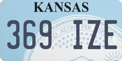 KS license plate 369IZE