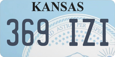 KS license plate 369IZI