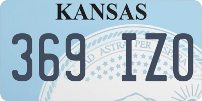 KS license plate 369IZO