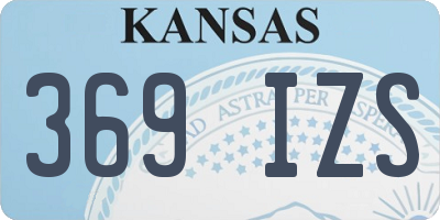 KS license plate 369IZS