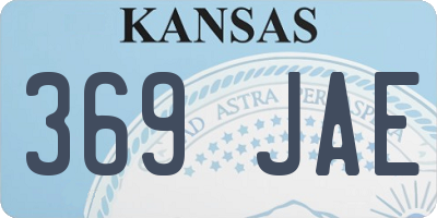 KS license plate 369JAE