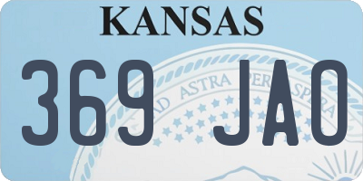 KS license plate 369JAO