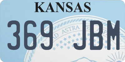 KS license plate 369JBM