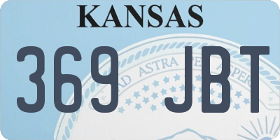 KS license plate 369JBT