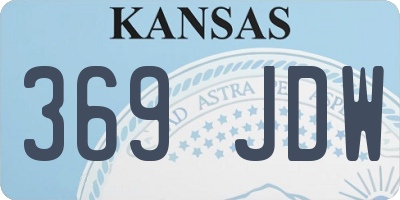 KS license plate 369JDW