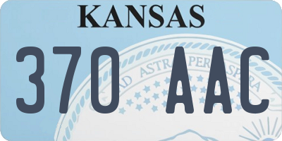 KS license plate 370AAC