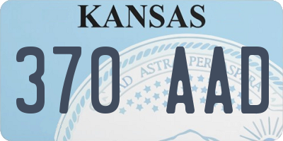 KS license plate 370AAD