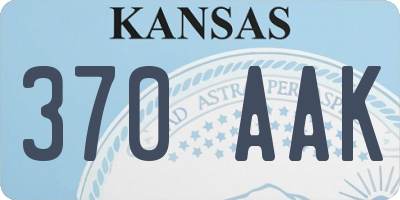 KS license plate 370AAK