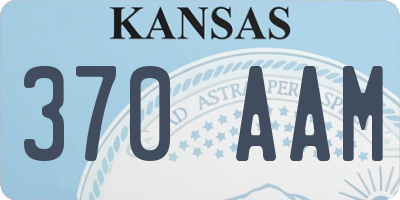 KS license plate 370AAM